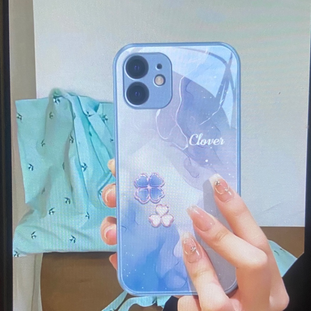 Love Blue Clover Phone Case